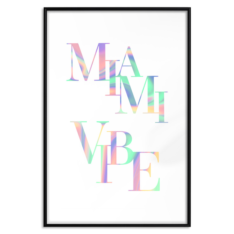 Plakat Miami Vibe - holograficzny napis w pastelowo-tęczowych kolorach 144350 additionalImage 26