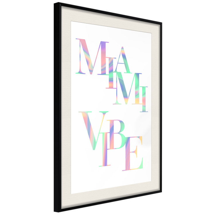 Plakat Miami Vibe - holograficzny napis w pastelowo-tęczowych kolorach 144350 additionalImage 9