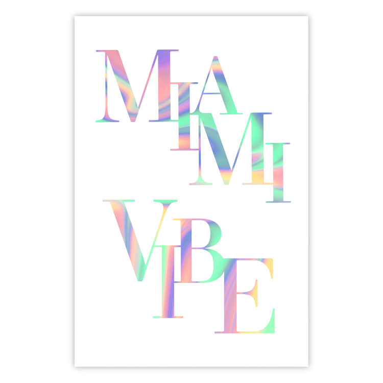 Plakat Miami Vibe - holograficzny napis w pastelowo-tęczowych kolorach 144350