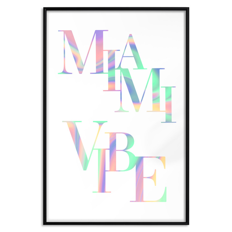 Plakat Miami Vibe - holograficzny napis w pastelowo-tęczowych kolorach 144350 additionalImage 18