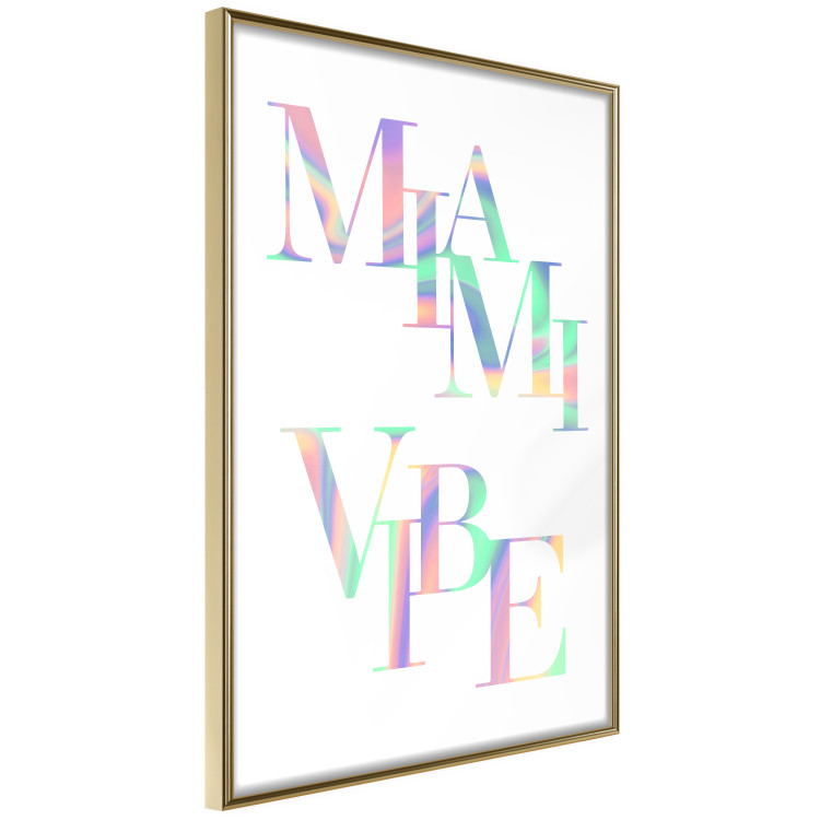 Plakat Miami Vibe - holograficzny napis w pastelowo-tęczowych kolorach 144350 additionalImage 3