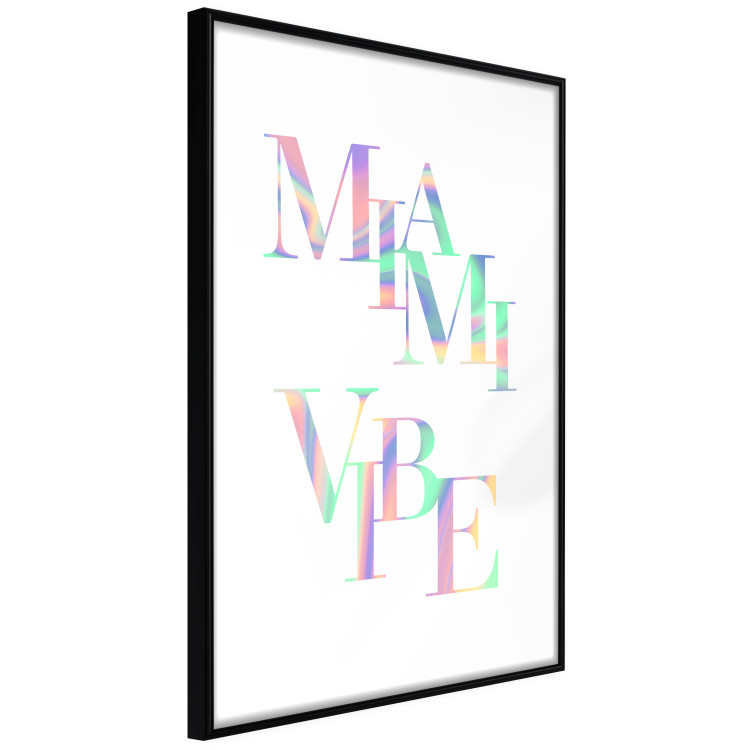 Plakat Miami Vibe - holograficzny napis w pastelowo-tęczowych kolorach 144350 additionalImage 8