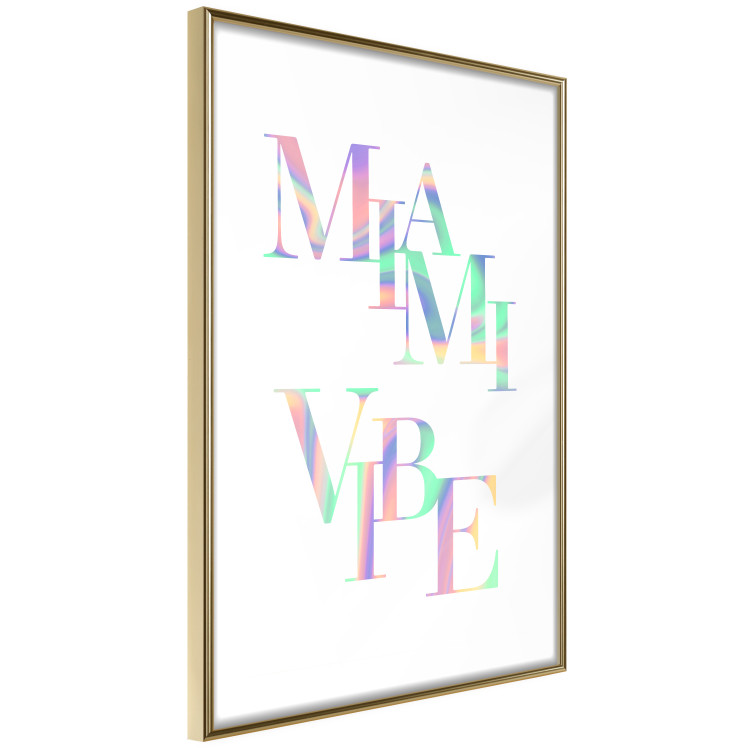 Plakat Miami Vibe - holograficzny napis w pastelowo-tęczowych kolorach 144350 additionalImage 21