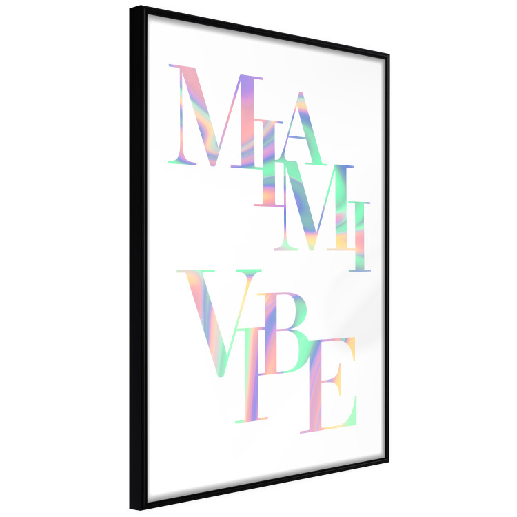 Plakat Miami Vibe - holograficzny napis w pastelowo-tęczowych kolorach 144350 additionalImage 6