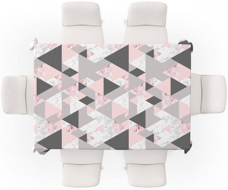 Obrus na stół Pudrowe trójkąty - geometryczny, minimalistyczny motyw w odcieniach różu 147260 additionalImage 3