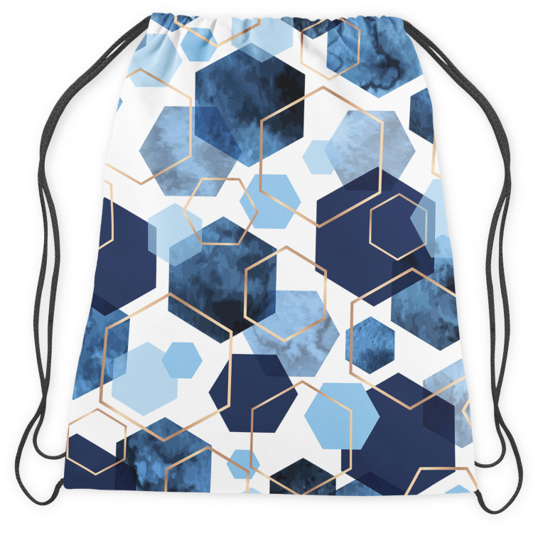Worek plecak Eleganckie sześciokąty - motywy geometryczne ukazane na białym tle 147360 additionalImage 2