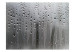 Fototapeta Deszcz - szary motyw kropli deszczu spływających zaparowanej szybie 61060 additionalThumb 1