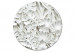 Obraz koło Wyrzeźbiona natura - deseń z białymi liśćmi z kamienia 148670