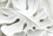 Obraz koło Wyrzeźbiona natura - deseń z białymi liśćmi z kamienia 148670 additionalThumb 3