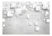 Fototapeta Geometryczna abstrakcja - szare kamienne tło w deseń w białe kwadraty 60970 additionalThumb 1