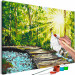 Obraz do malowania po numerach Spacer po lesie - drewniana ścieżka wśród drzew i strumyku 148880 additionalThumb 6