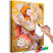 Obraz do malowania po numerach Białe kwiaty - kwitnąca jasna kamelia na złotym abstrakcyjnym tle 146190 additionalThumb 6