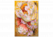 Obraz do malowania po numerach Białe kwiaty - kwitnąca jasna kamelia na złotym abstrakcyjnym tle 146190 additionalThumb 4