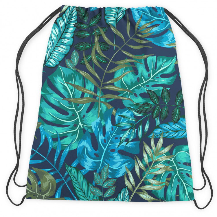 Worek plecak Monstera w błękitnej poświacie - motyw roślinny z egzotycznymi liśćmi 147390 additionalImage 3