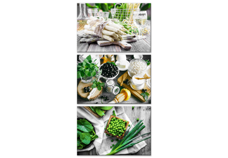 Obraz Zielona kuchnia (3-częściowy) 113901
