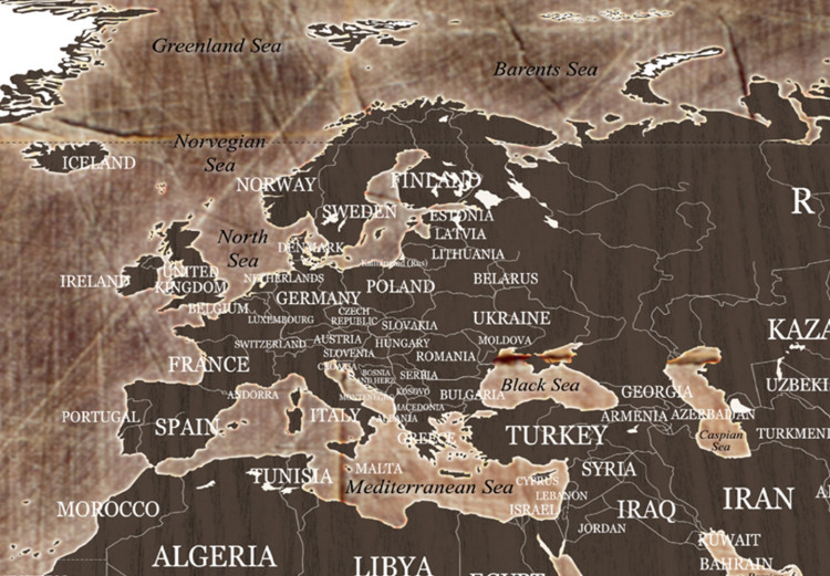 Obraz Mapa świata: Drewniana mozaika (3-częściowy) 122201 additionalImage 5
