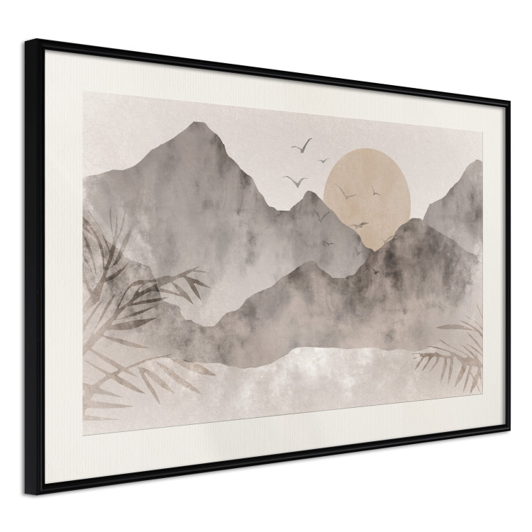 Plakat Pejzaż wabi-sabi - wschód słońca i skaliste gór w japońskim stylu 145101 additionalImage 8