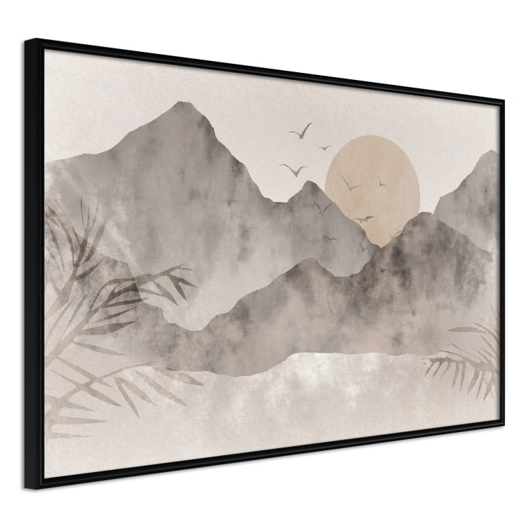 Plakat Pejzaż wabi-sabi - wschód słońca i skaliste gór w japońskim stylu 145101 additionalImage 21