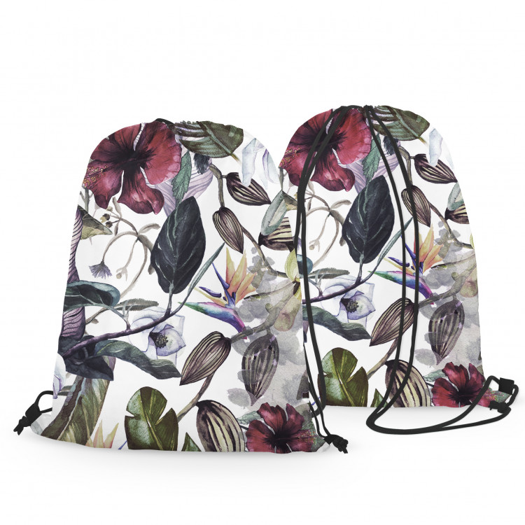 Worek plecak Orientalne rośliny - gałązki, liście i kwiaty w akwarelowym stylu 147421 additionalImage 3
