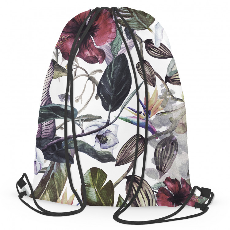 Worek plecak Orientalne rośliny - gałązki, liście i kwiaty w akwarelowym stylu 147421