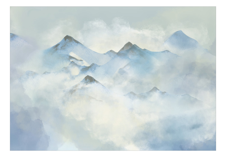 Fototapeta Zima w górach – krajobraz szczytów pokrytych śniegiem i mgłą 138831 additionalImage 1