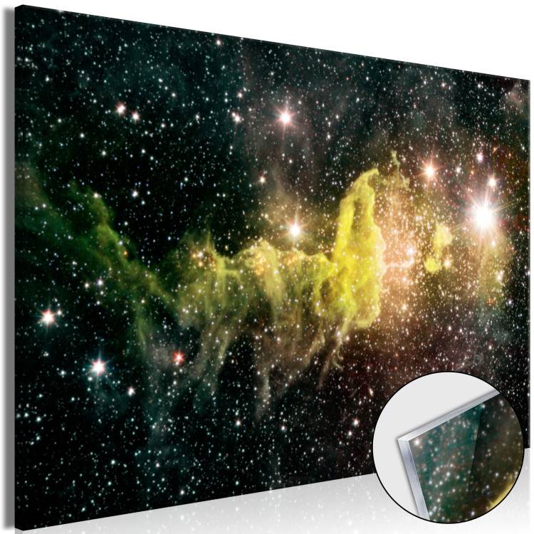 Obraz na szkle Zielona mgławica - oślepiające gwiazdy w przestrzeni kosmicznej 146441