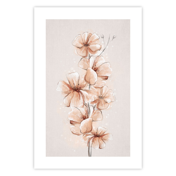 Plakat Akwarelowe kwiaty - delikatna gałązka boho w ciepłych kolorach sepii 144351 additionalImage 22