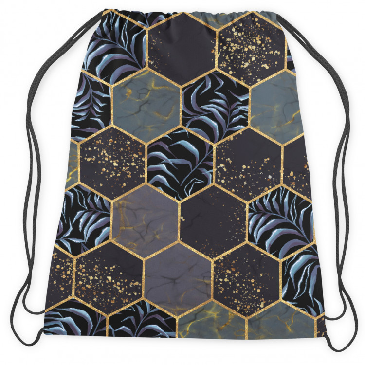 Worek plecak Roślinna geometria – sześciokąty i gałęzie w ciemnych barwach 147351 additionalImage 2