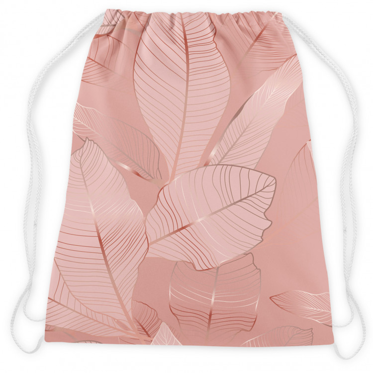 Worek plecak Różowe wino - graficzne liście w odcieniach różu w stylu glamour 147471 additionalImage 4