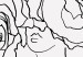 Obraz Na głowie róże - czarno-biała, linearna grafika z sylwetką kobiety 132081 additionalThumb 5