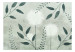 Fototapeta Abstrakcyjne dmuchawce - zielone gałązki z liśćmi na tle z deseniem 144681 additionalThumb 1