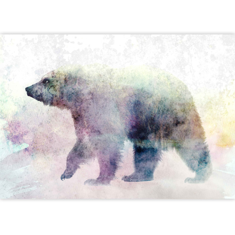Fototapeta Zimowe zwierzęta - motyw niedźwiedzia na tle z kolorowym akcentem 127491 additionalImage 3