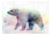 Fototapeta Zimowe zwierzęta - motyw niedźwiedzia na tle z kolorowym akcentem 127491 additionalThumb 1