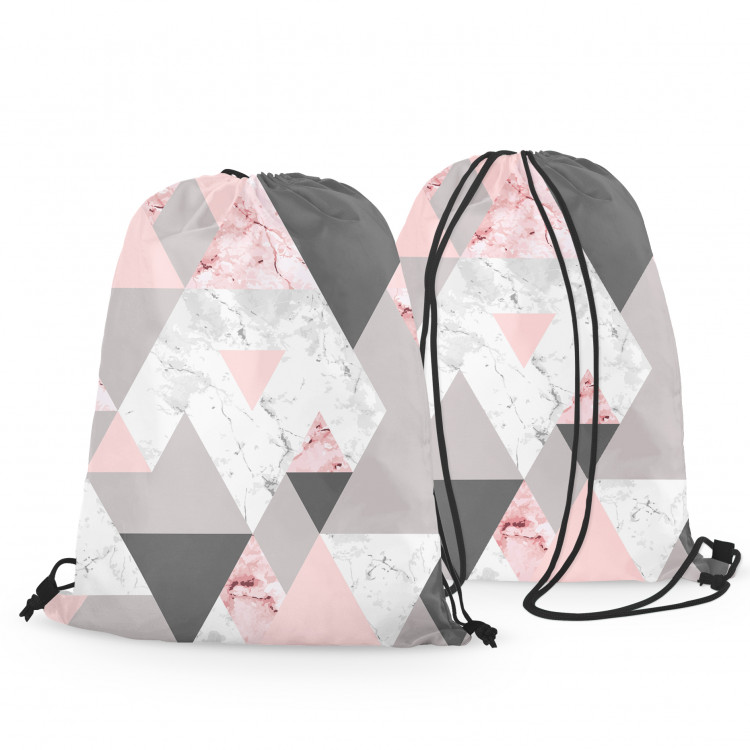 Worek plecak Pudrowe trójkąty - geometryczny, minimalistyczny motyw w odcieniach różu 147391 additionalImage 3