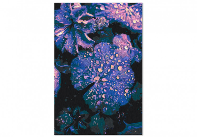Obraz do malowania po numerach Lawendowa atmosfera - duże fioletowe liście i krople wody 146212 additionalImage 3