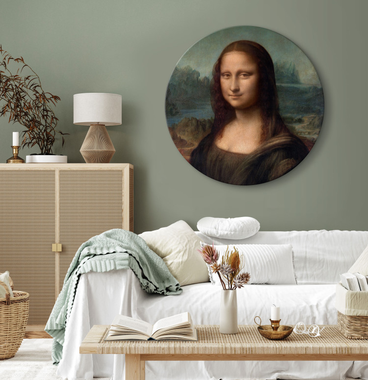 Okrągły obraz Leonardo da Vinci - Gioconda - malowany portret Mona Lisy 148722 additionalImage 2