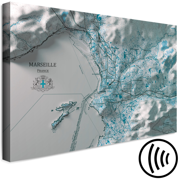 Obraz Mapa Marsylii - mapa francuskiego miasta wraz z pasmem górskim 131642 additionalImage 6