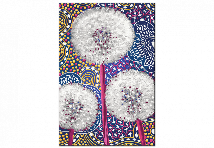 Obraz do malowania po numerach Puchowe kwiaty - lekkie dmuchawce na dekoracyjnym kolorowym tle 144142 additionalImage 6
