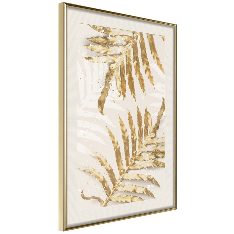 Plakat Złote eleganckie liście - rośliny w klimacie świątecznym 148042 additionalImage 5