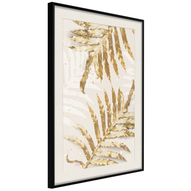 Plakat Złote eleganckie liście - rośliny w klimacie świątecznym 148042 additionalImage 16