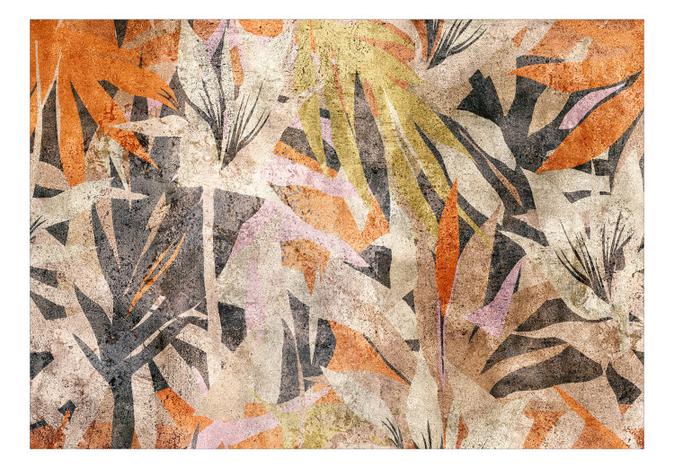 Fototapeta Rozproszona kolorystyka - barwna abstrakcja z egzotyczną roślinnością 135452 additionalImage 1