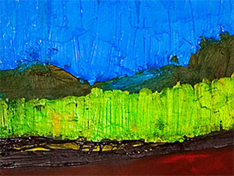 Obraz Malowana wieś - kolorowy, wiejski krajobraz pełen nasyconych barw 49752 additionalImage 2