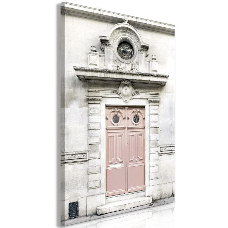 Obraz Różowe drzwi paryskiej kamienicy - fotografia architektury Paryża 132262 additionalImage 2