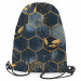 Worek plecak Geometria i liście – kompozycja w odcieniach niebieskiego i złota 147562