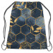 Worek plecak Geometria i liście – kompozycja w odcieniach niebieskiego i złota 147562 additionalThumb 2