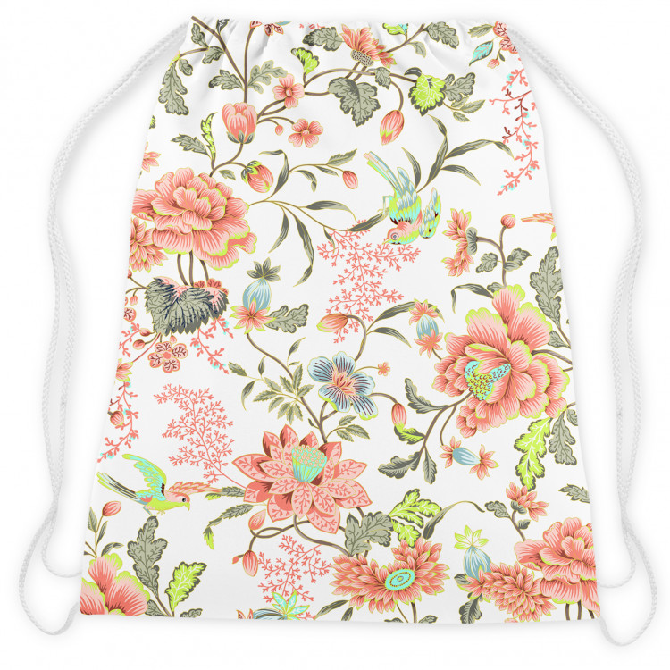 Worek plecak Roślinna arabeska brzoskwiniowa - kolorowa kompozycja kwiatów 147372 additionalImage 2