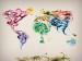 Fototapeta Fantazja o świecie - mapa świata z kolorowymi dymami jako kontynenty 60072