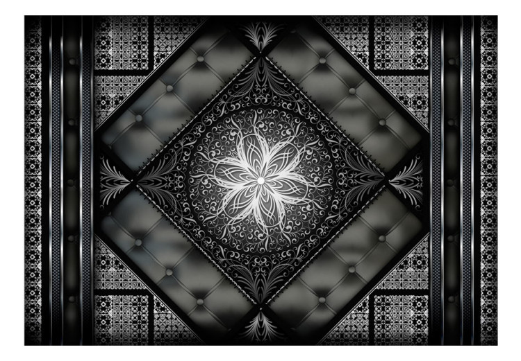 Fototapeta Symetryczna kompozycja - czarny deseń w orientalny wzór z pikowaniem 97172 additionalImage 1