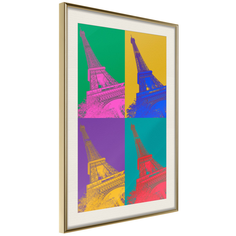 Plakat Kolorowy Paryż - kolaż z wieżami Eiffla w stylu pop-art 144782 additionalImage 12