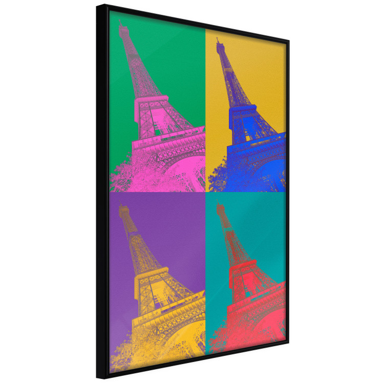 Plakat Kolorowy Paryż - kolaż z wieżami Eiffla w stylu pop-art 144782 additionalImage 7